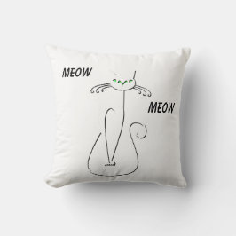 Cojín Decorativo Slinky Black Cat Meow Meow Personalizado Textos Oj