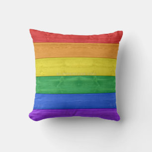 Cojín Decorativo SlipperyJoe's clásico arcoíris táctil artesanal 