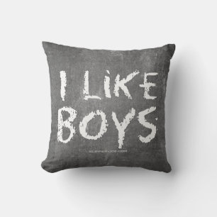Cojín Decorativo SlipperyJoe's I Like Boys sucia tiza la oscuridad