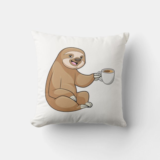 Cojín Decorativo Sloth with Cup (Anverso)