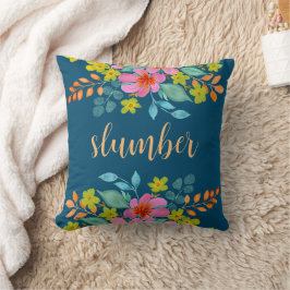 Cojín Decorativo "Slumber" con modernas flores acuáticas en Verde a