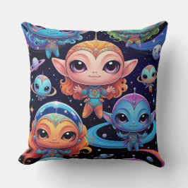 Cojín Decorativo Small Multi-Coloured Aliens in Space