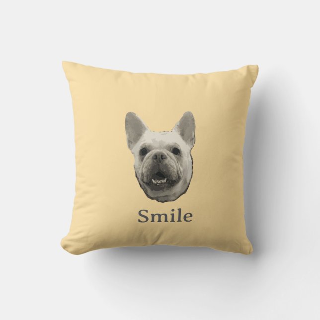 Cojín Decorativo Smile French Bulldog Beige (Anverso)