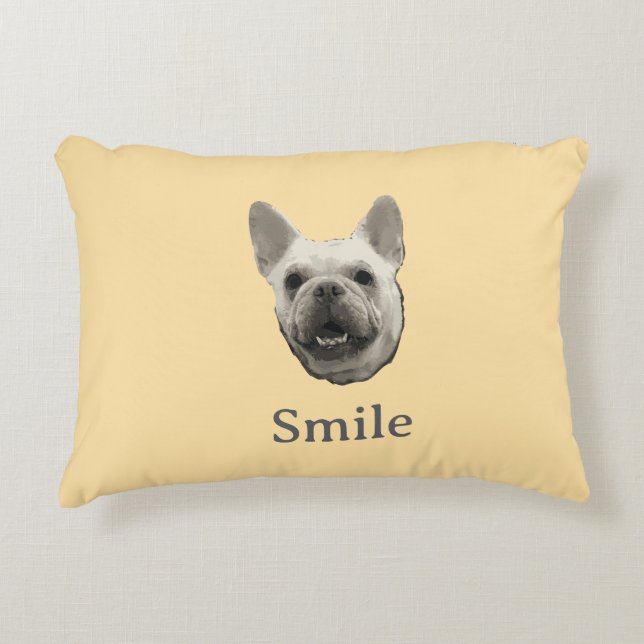 Cojín Decorativo Smile French Bulldog Beige (Anverso)