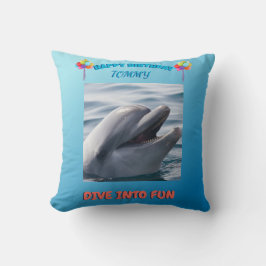 Cojín Decorativo Smiling Dolphin Birthday