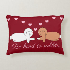 Cojín Decorativo Smiling Rabbits in Love: Maroon