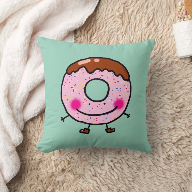Cojín Decorativo Smiling Sprinkle Donut Character Art (Manta)
