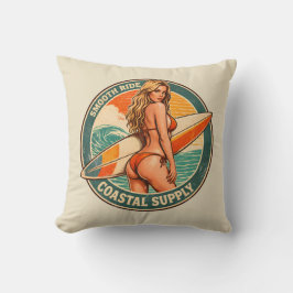 Cojín Decorativo Smooth Ride Coastal Supply Retro Surf Shop Graphic