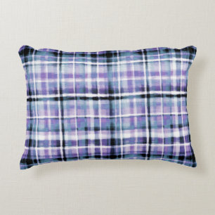 Cojín Decorativo Smudgy Modern Purple Plaid