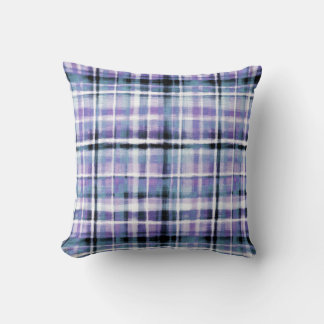 Cojín Decorativo Smudgy Modern Purple Plaid