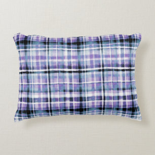 Cojín Decorativo Smudgy Modern Purple Plaid