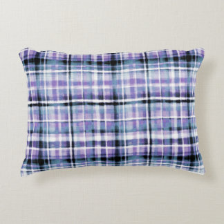 Cojín Decorativo Smudgy Modern Purple Plaid