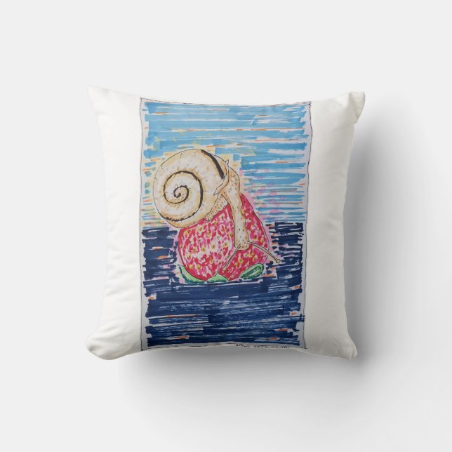 Cojín Decorativo Snail on the Strawberry (Anverso)