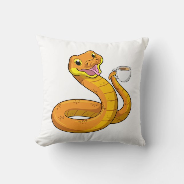 Cojín Decorativo Snake con copa de café (Anverso)