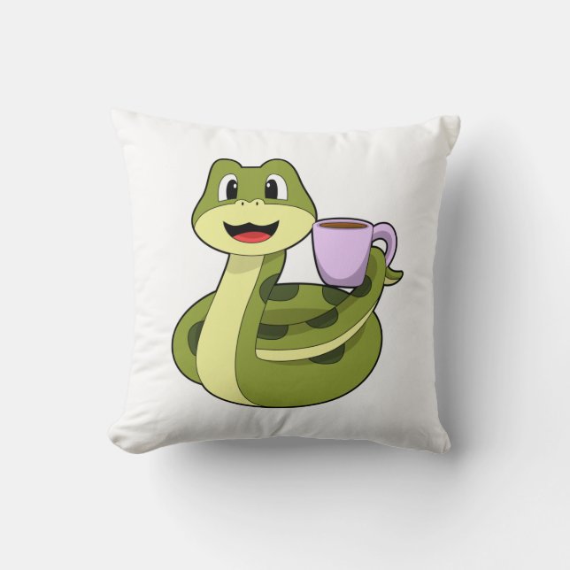 Cojín Decorativo Snake con copa de café (Anverso)