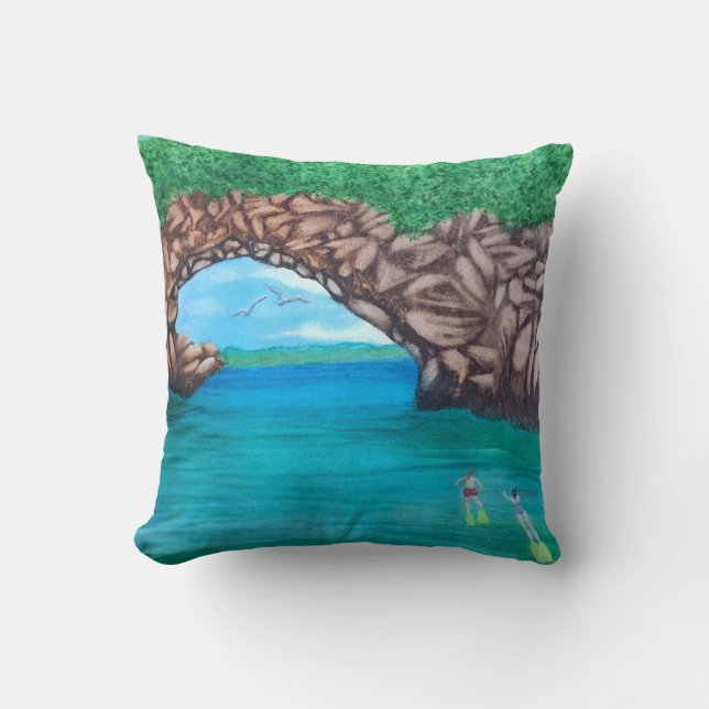 Cojín Decorativo Snorkeling en el paraíso (Anverso)