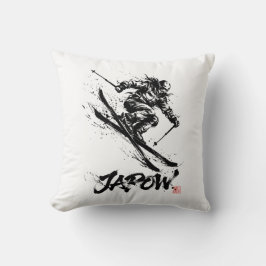 Cojín Decorativo Snowboard Brush Art - Skier Women