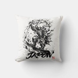 Cojín Decorativo Snowboard Brush Art - Snowboarder Raijin God