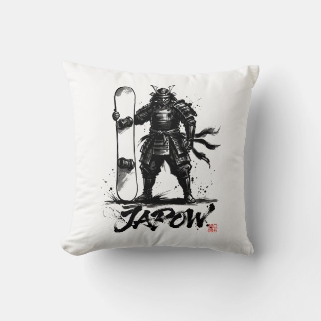 Cojín Decorativo Snowboard Brush Art - Standing Samurai snowboard  (Anverso)