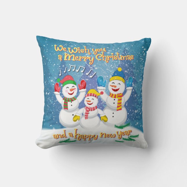 Cojín Decorativo SnowFamily - Navidades y Año Nuevo (Anverso)