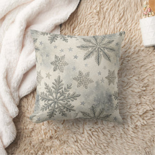 Cojín Decorativo Snowflake Christmas Watercolor Winter Pine