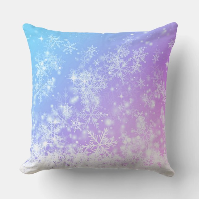 Cojín Decorativo Snowflake del atardecer de invierno (Anverso)