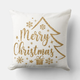 Cojín Decorativo Snowflake Merry Christmas Throw Pillow