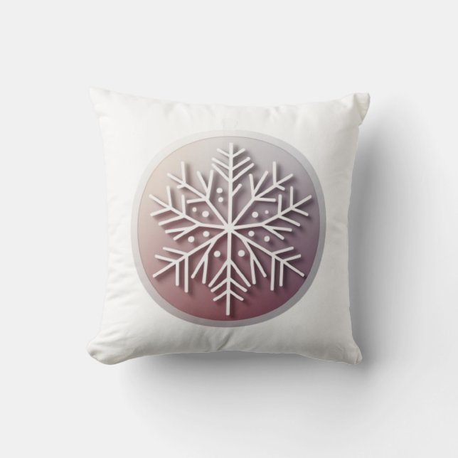 Cojín Decorativo Snowflake Ornament Icon – Winter Holiday Design  (Anverso)