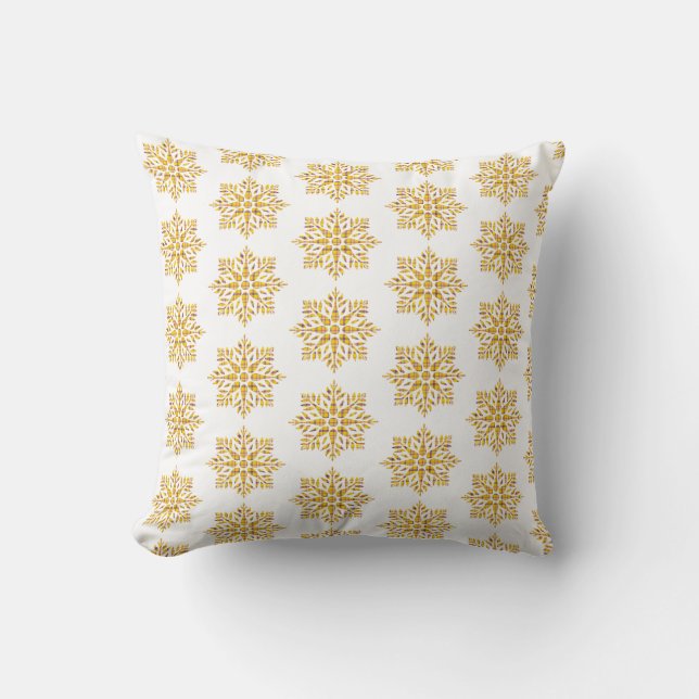 Cojín Decorativo Snowflake Plaid Pattern Yellow (Anverso)