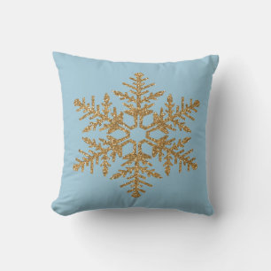 Cojín Decorativo Snowflake, Purpurina de imitación de oro