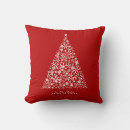 Cojín Decorativo Snowflake Tree on Red