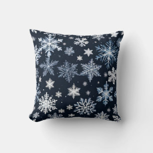Cojín Decorativo Snowflakes Winter Design Blue Cold Cute