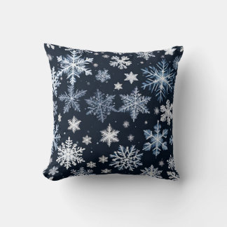 Cojín Decorativo Snowflakes Winter Design Blue Cold Cute