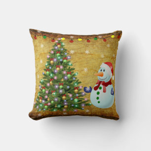 Cojín Decorativo Snowman, árbol de Navidad