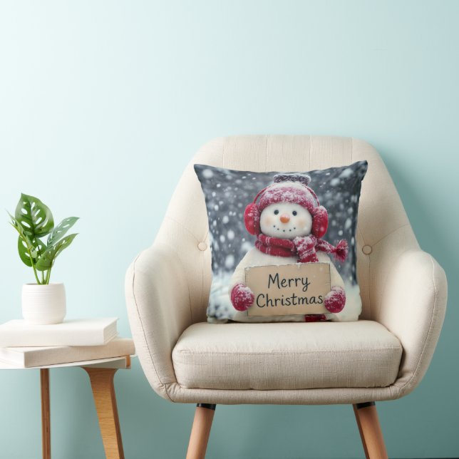 Cojín Decorativo Snowman con un feroz Rótulo navideño (Silla)