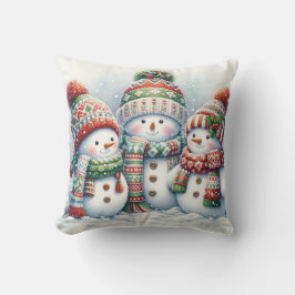 Cojín Decorativo Snowman Family Throw Pillow