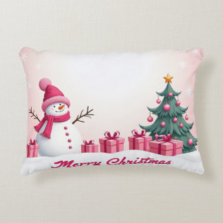 Cojín Decorativo snowman rosa
