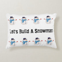 Snowman Winter Fun Pillow