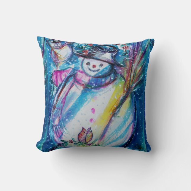 COJÍN DECORATIVO SNOWMAN WIT OWL (Anverso)