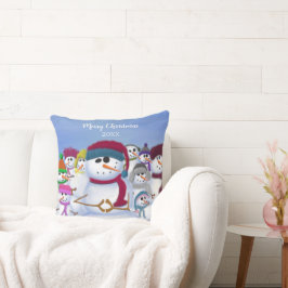 Cojín Decorativo Snowmen lindo y caprichoso