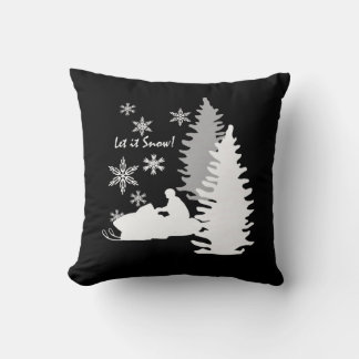 Cojín Decorativo Snowmobile deja que la nieve sea negra