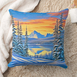 Cojín Decorativo Snowowsky Mountain Sunset Glow