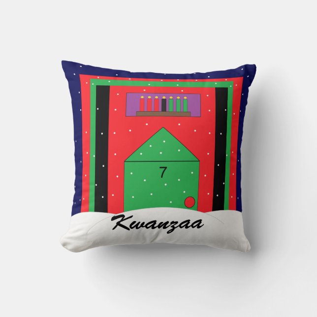 Cojín Decorativo Snowy Kwanzaa (Anverso)