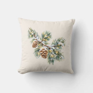 Cojín Decorativo Snowy Pine Branch