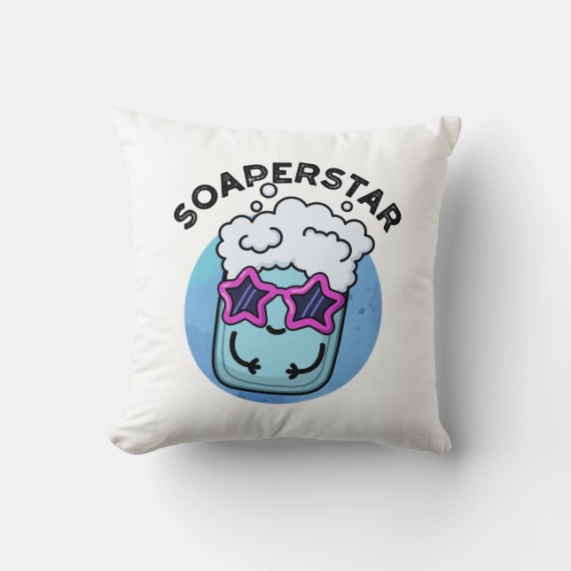 Cojín Decorativo Soaperstar Funny Superstar Soap Pun (Anverso)