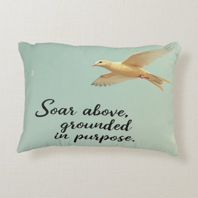 Cojín Decorativo Soar arriba, basado en propósito - Inspirador (Reverso)