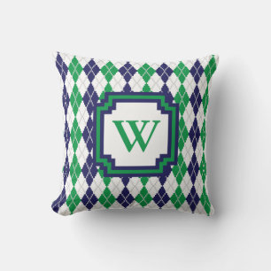 Cojín Decorativo Sobre el Pilar Verde Argyle