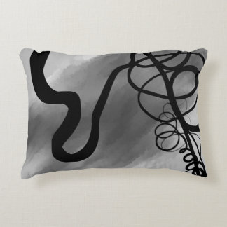 Cojín Decorativo Sobre la rejilla: Resumen gris, negro y blanco