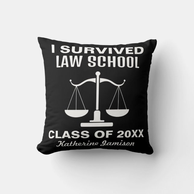 Cojín Decorativo Sobreviví a la Facultad de Derecho (Anverso)