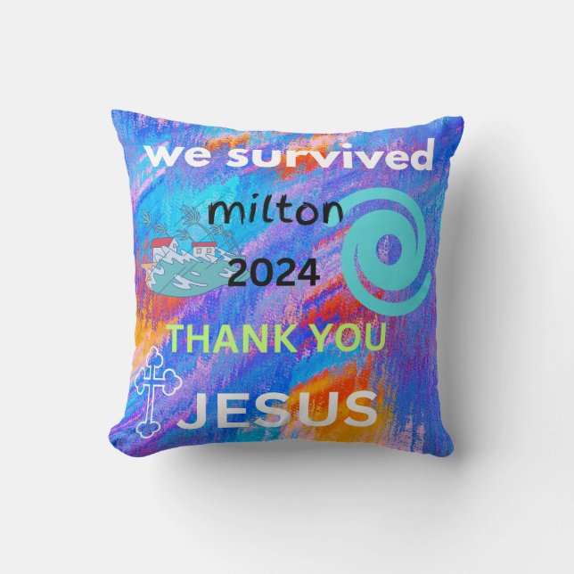 Cojín Decorativo Sobrevivimos a Milton 2024 (Anverso)